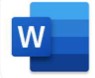 Microsoft officeのソフト「Word」のアイコン画像です。青い紙を模したピクトグラムの左上にワードの「W」の文字が描かれています。